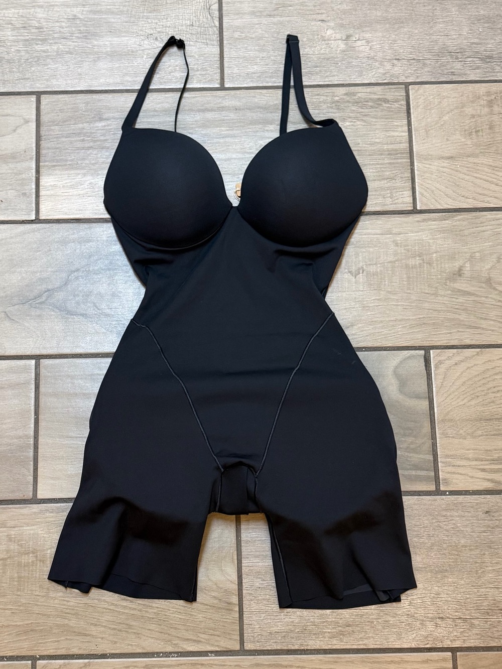 SKIMS Ultimate Body Push-Up Butt Enhancing Padded Mid Thigh Bodysuit Onyx